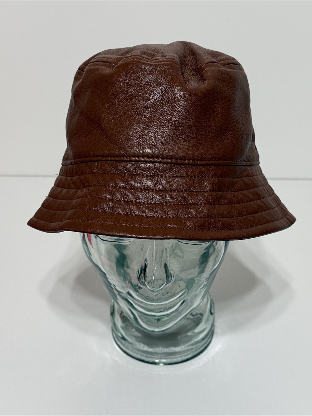 Babaton Aritzia Sandra Faux Leather Brown Bucket Hat